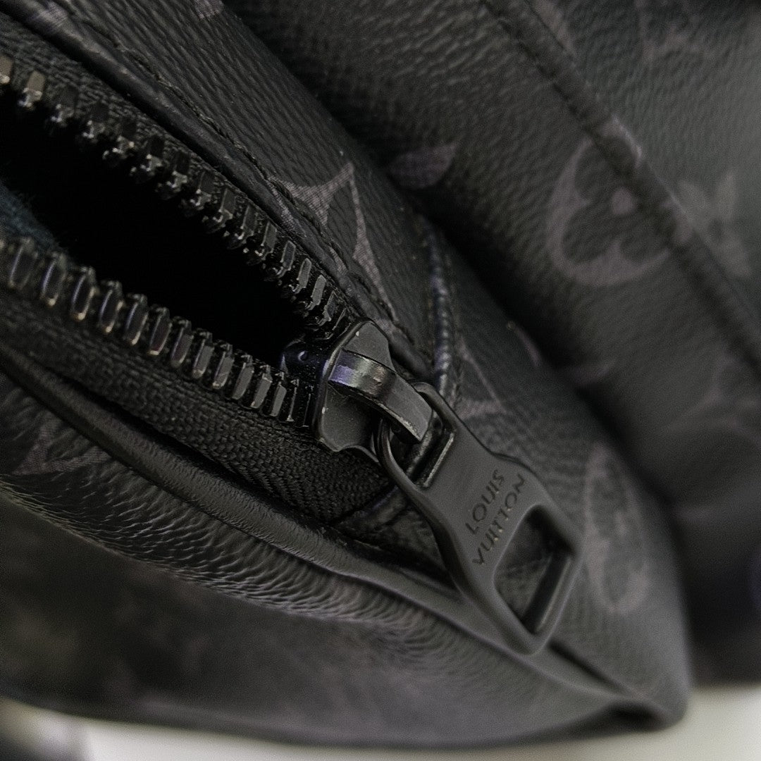 TRIO Monogram Coated Canvas Black
