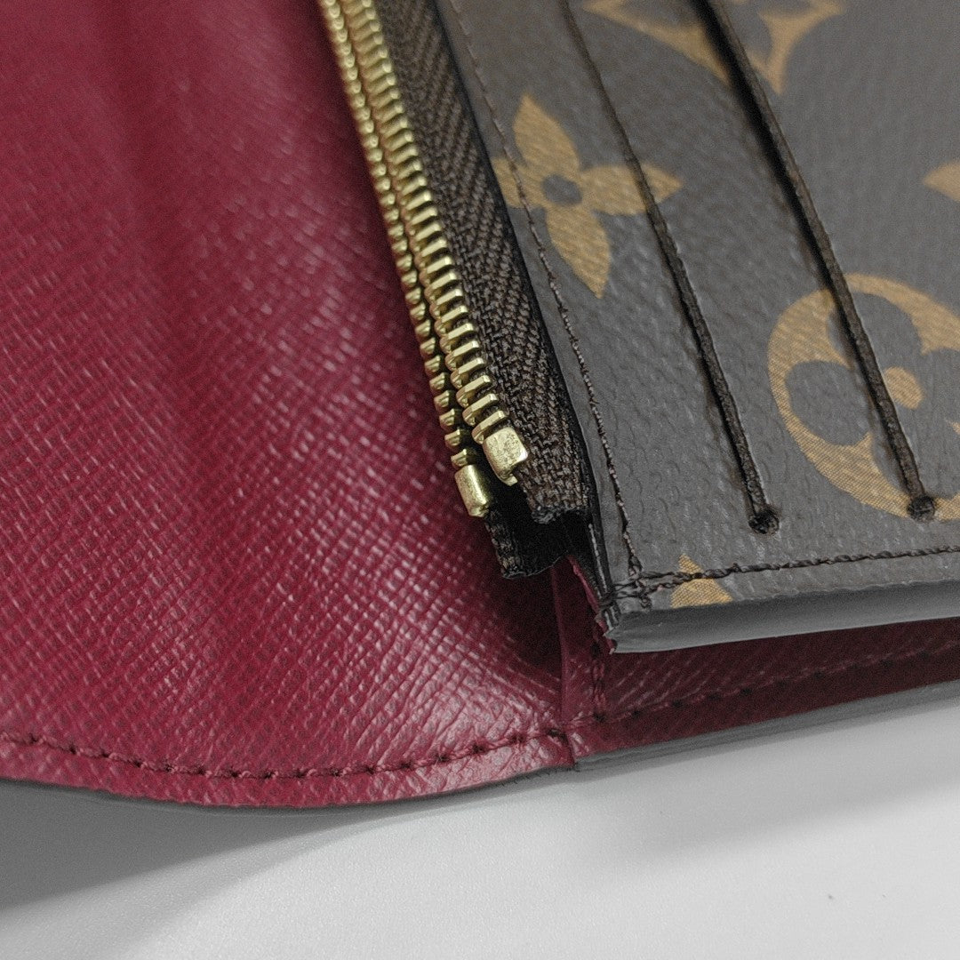 EMILIE Monogram Coated Canvas Brown Wallet