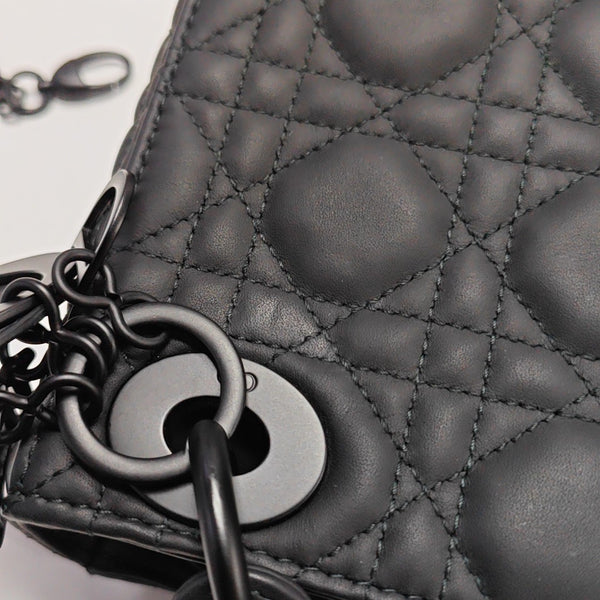 Lady Dior Mini Cannage Calfskin Black