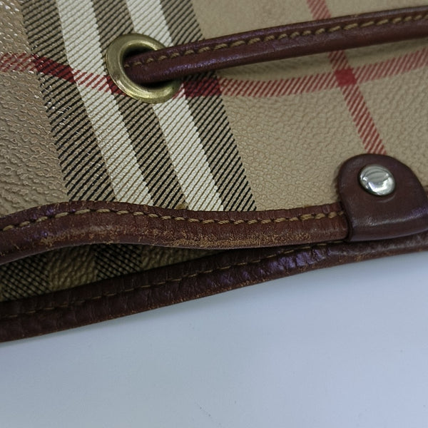 Coated Canvas Bucket Bag Beige