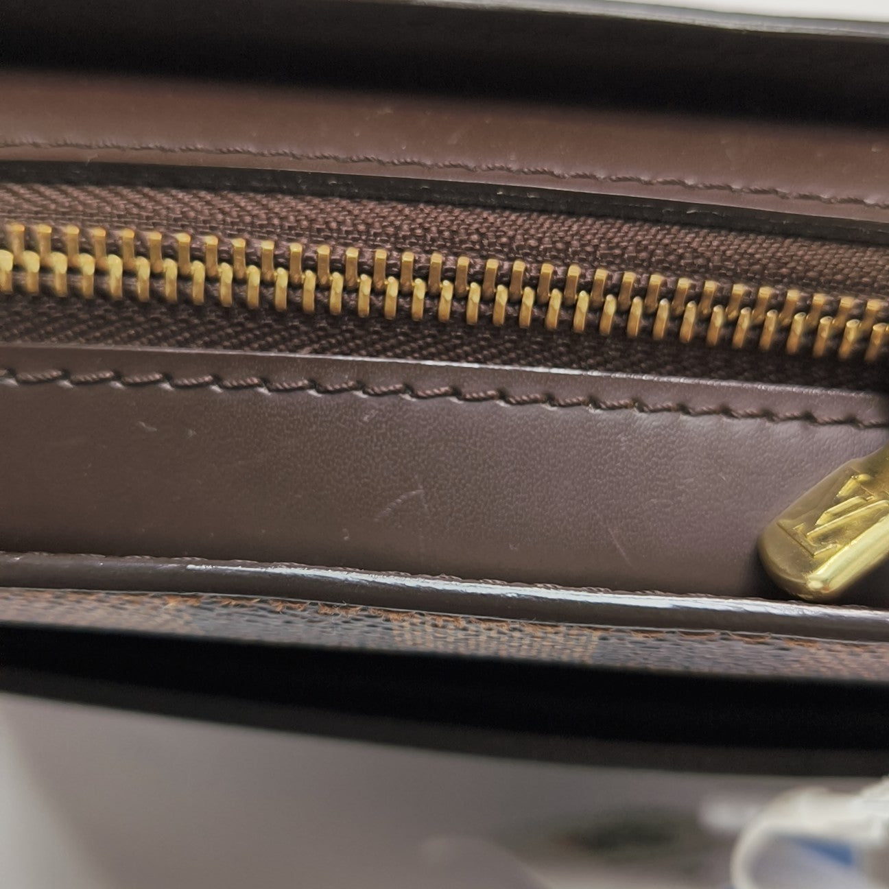 SAINT LOUIS Damier Ebene Coated Canvas Brown