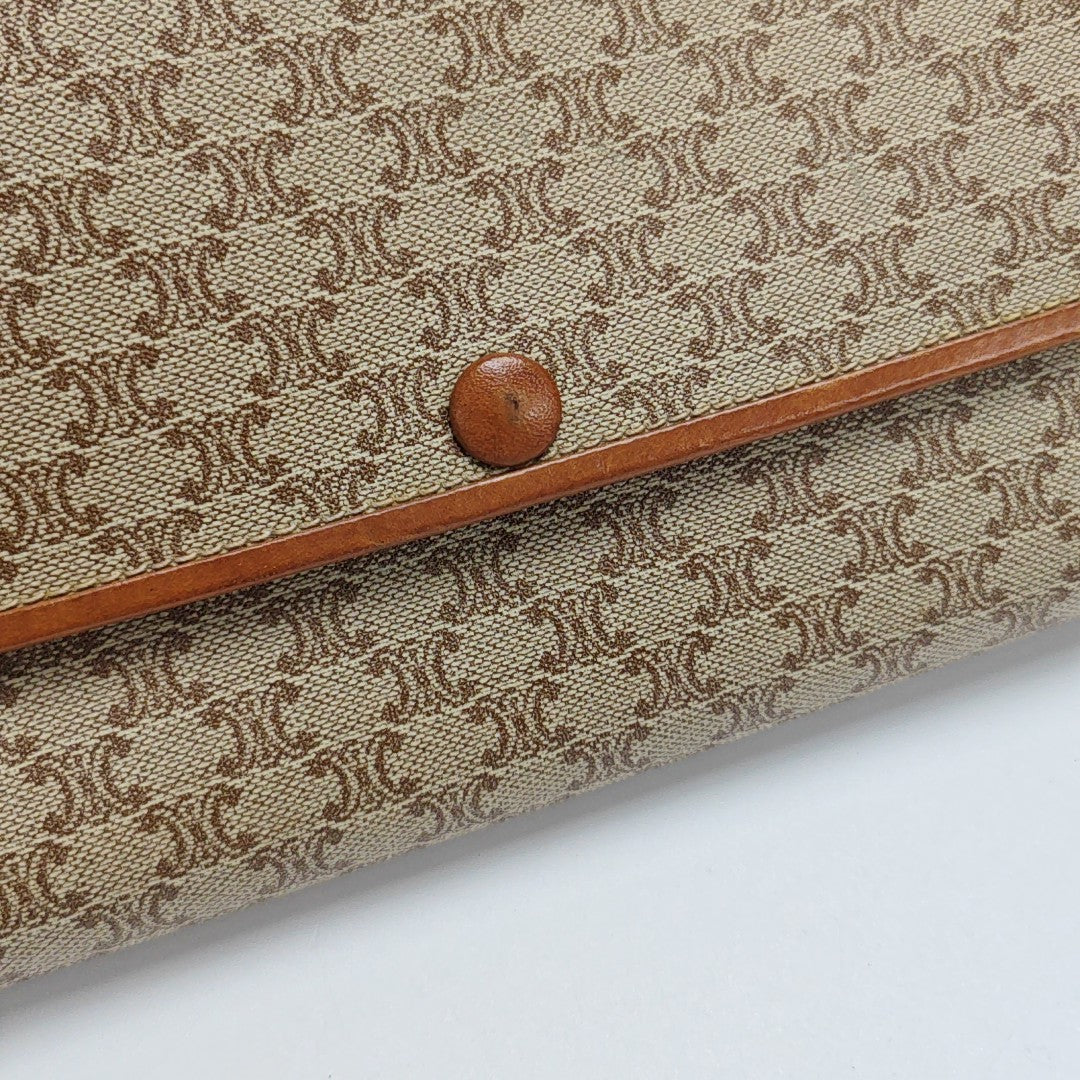 Coated Canvas Shoulder Bag Brown