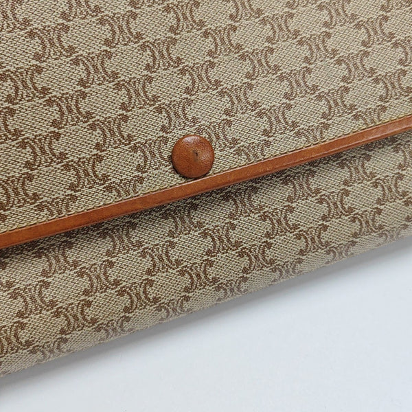 Coated Canvas Shoulder Bag Brown