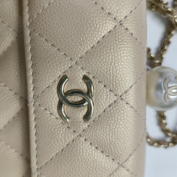 Small Quilted Grained Calfskin Pink