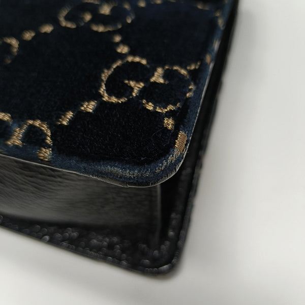 Dionysus Small Monogram Velvet Blue
