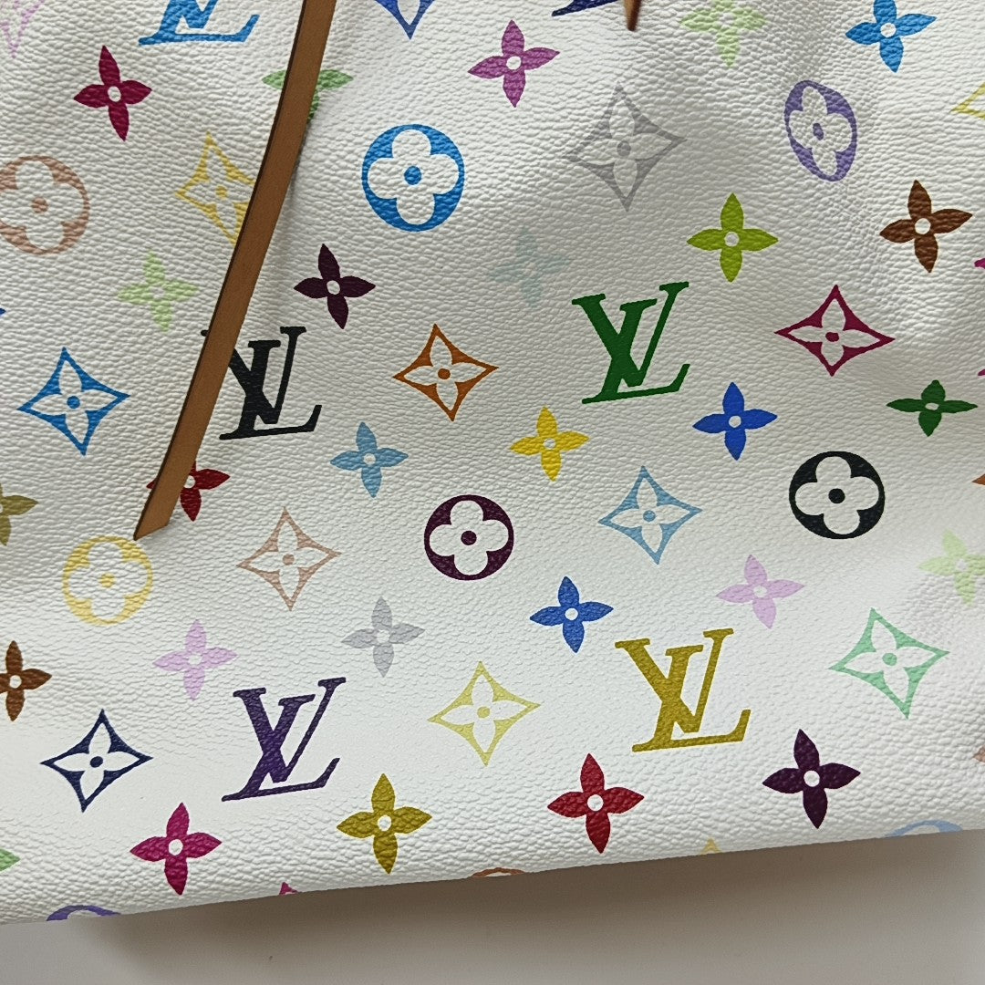 LV × TM NÉONOÉ MM Monogram Coated Canvas White