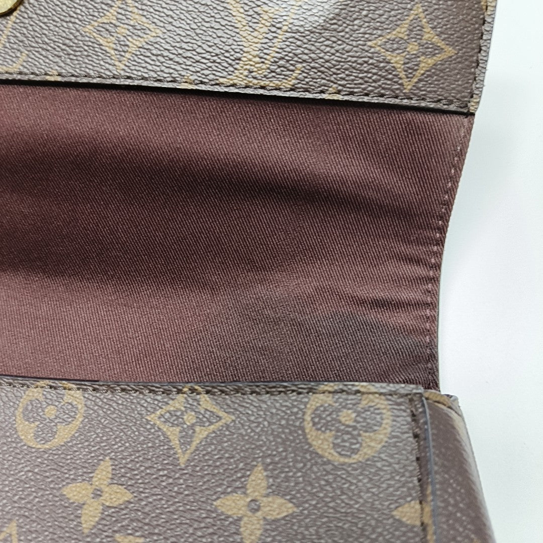 CLUNY MM Monogram Coated Canvas Brown