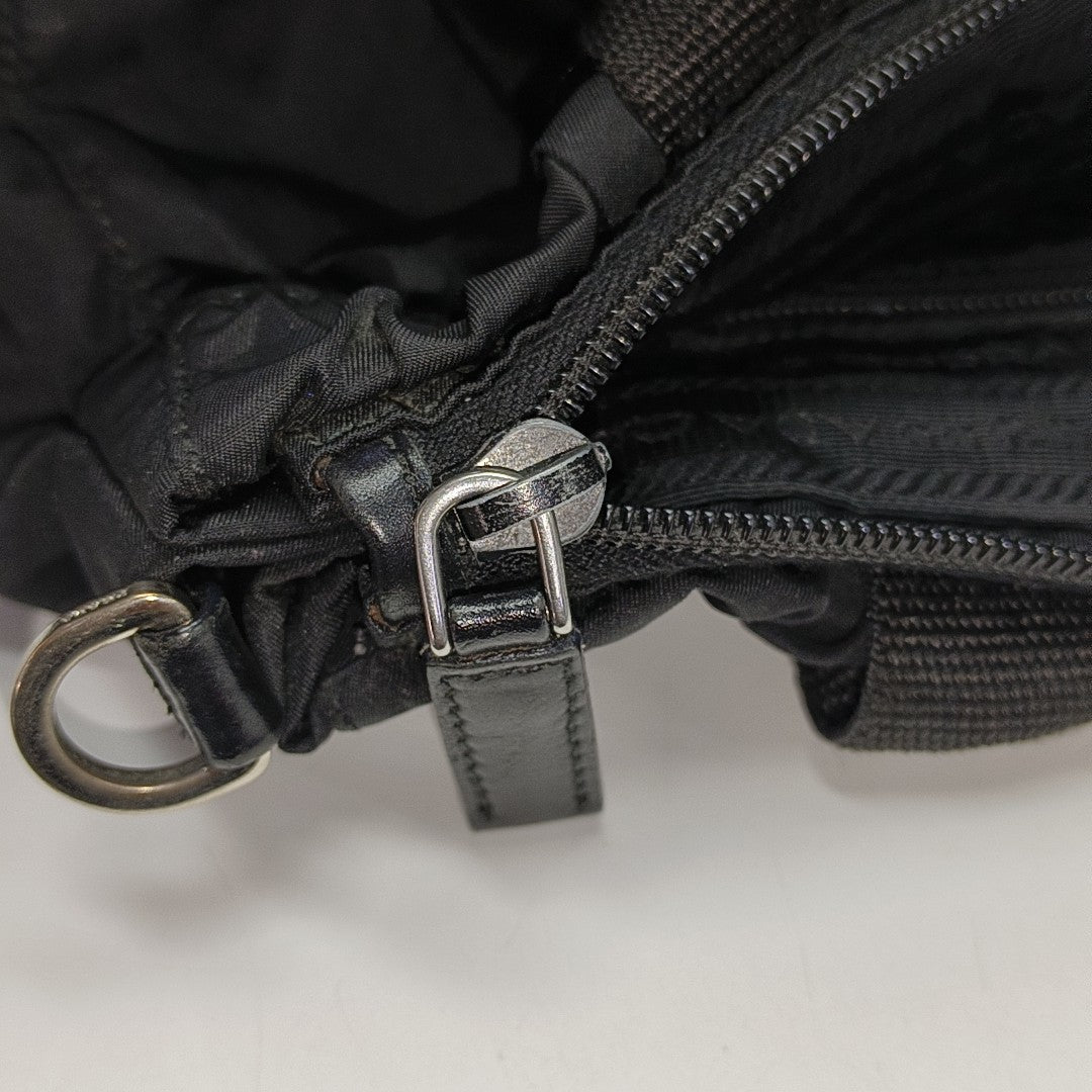 Nylon Top Handle Bag Black