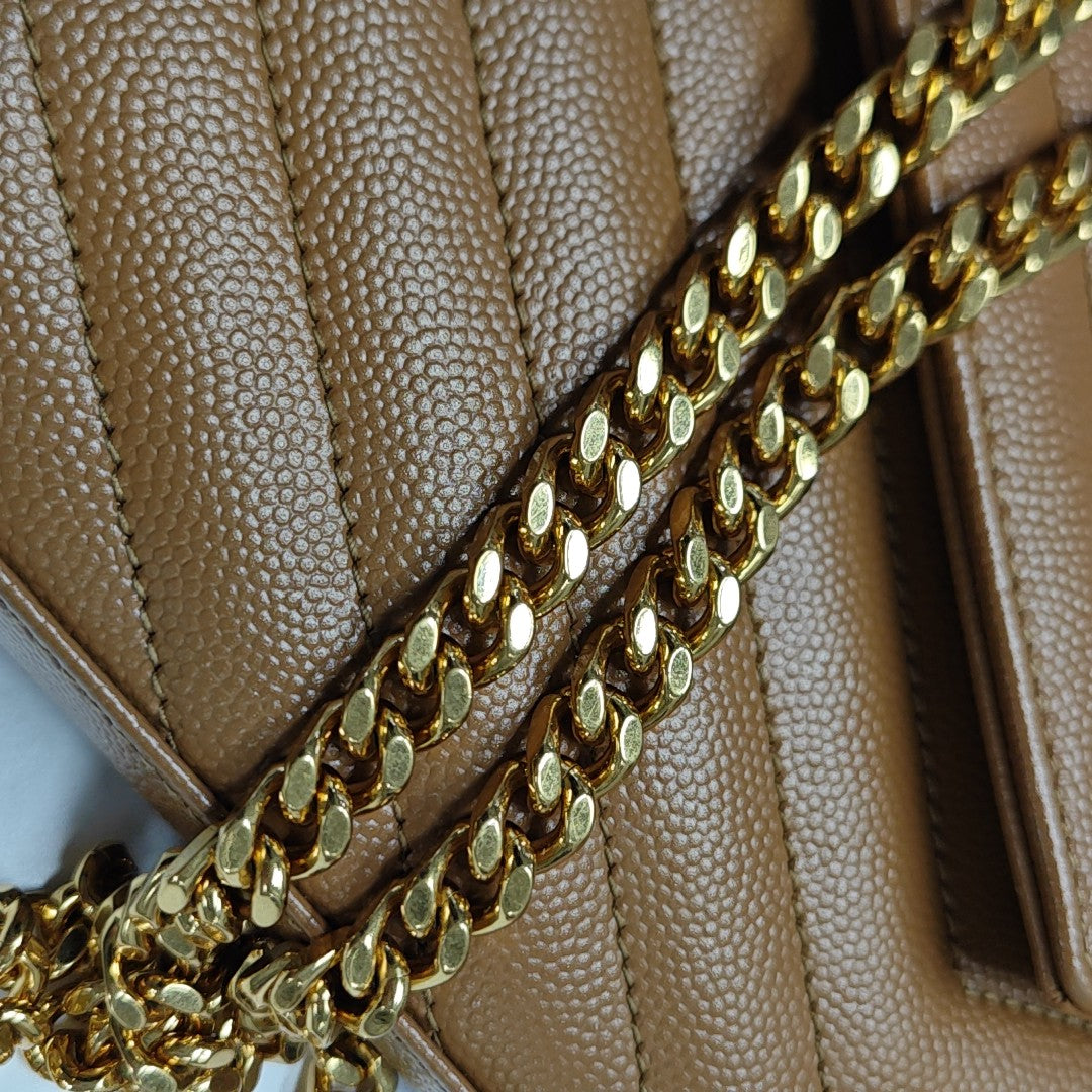 MONOGRAM Medium Quilted Calfskin Brown