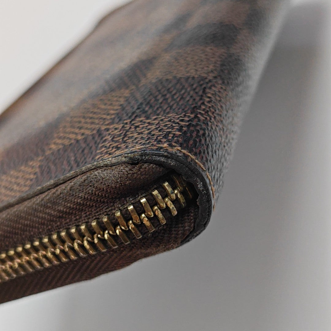 ZIPPY Damier Ebene Coated Canvas Brown Wallet