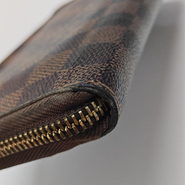 ZIPPY Damier Ebene Coated Canvas Brown Wallet