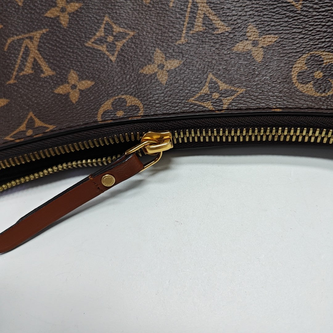 LOOP HOBO Monogram Coated Canvas Brown
