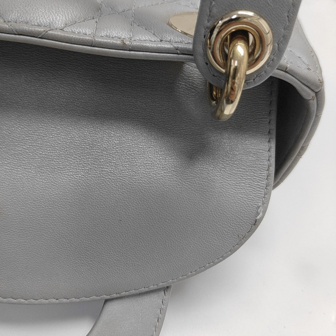 Lady Dior Mini Cannage Lambskin Gray