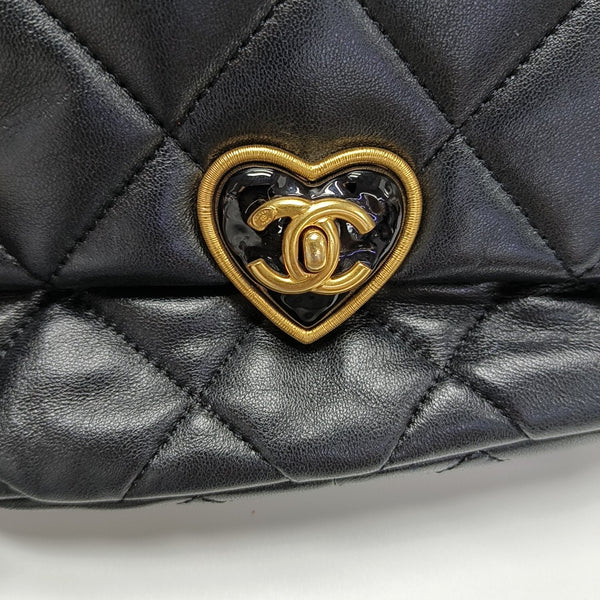 Quilted Lambskin Crossbody Bag Black