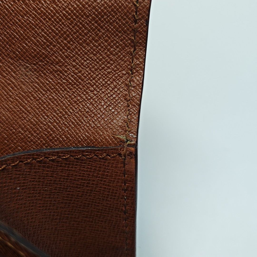 Coated Canvas Top Handle Bag Brown