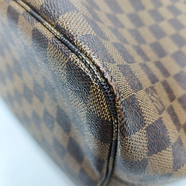 Authenticated pre-owned  NEVERFULL MM Damier Ebene Coated Canvas Brown - Tote Bag at Looply