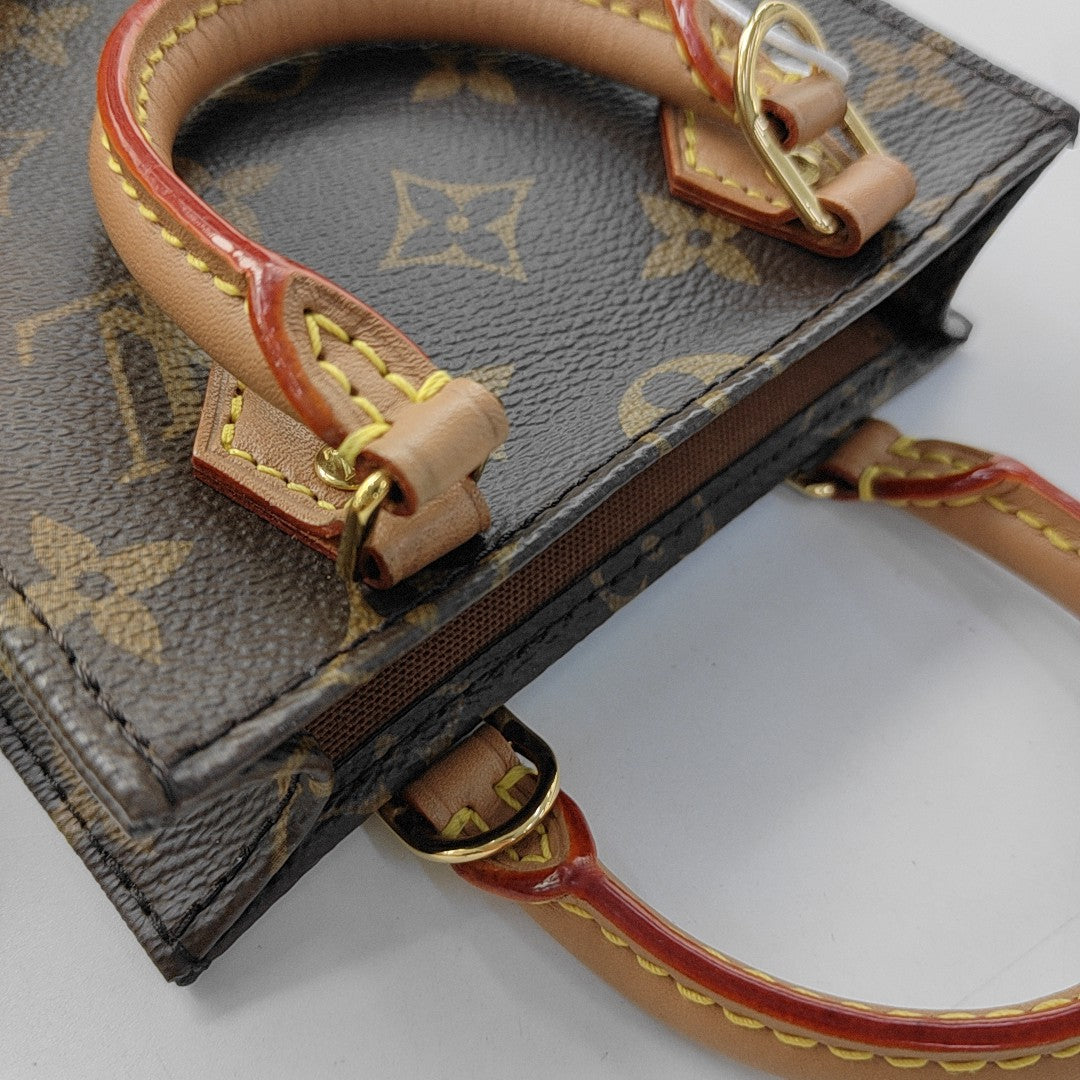SAC PLAT Mini Monogram Coated Canvas Brown