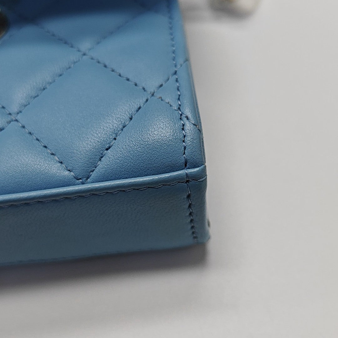 TRENDY CC Quilted Lambskin Blue