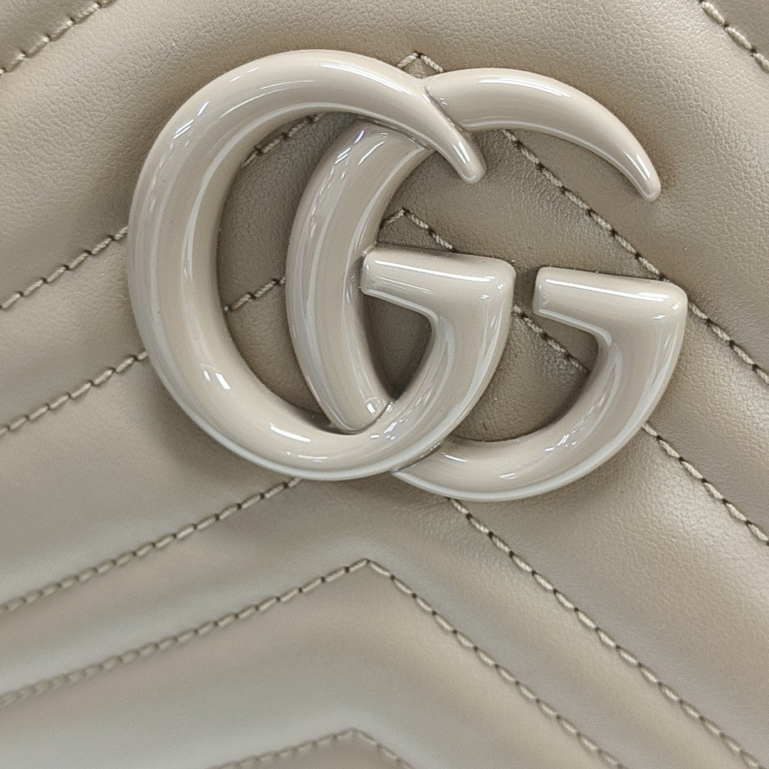 GG Marmont Small Quilted Calfskin Brown