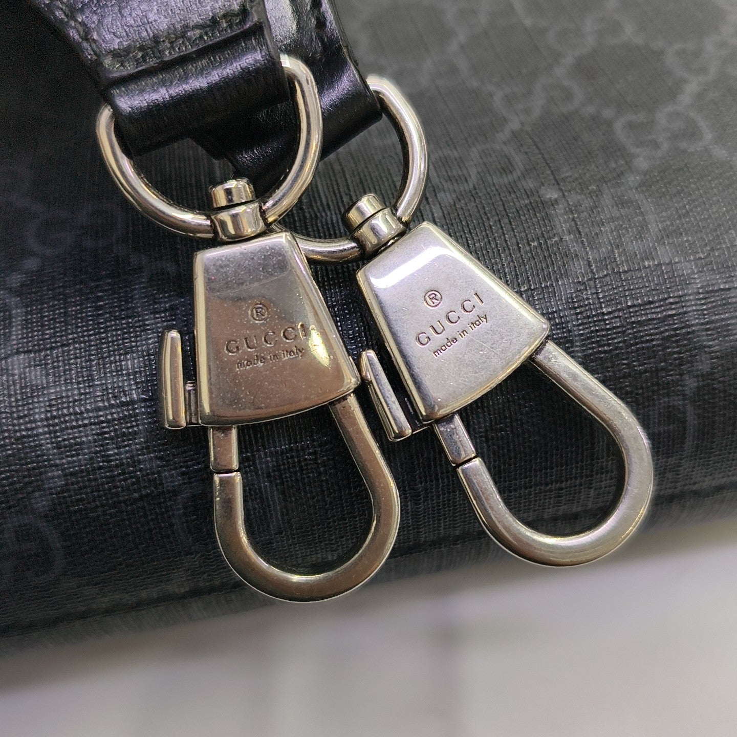 Monogram Coated Canvas Shoulder Bag Black