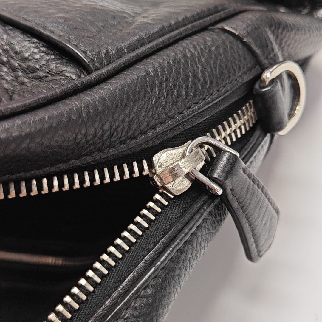Calfskin Top Handle Bag Black