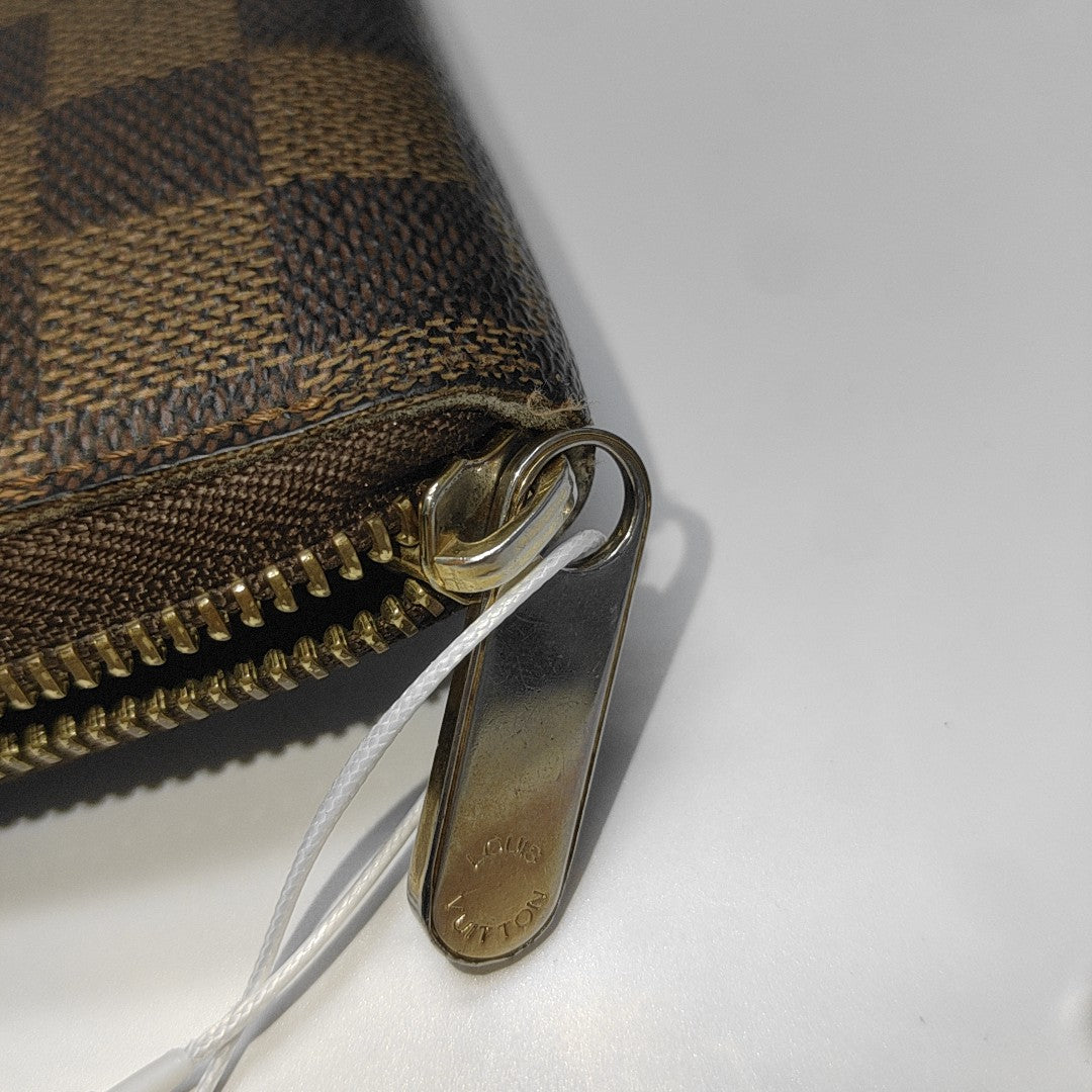 ZIPPY Damier Ebene Coated Canvas Brown Wallet