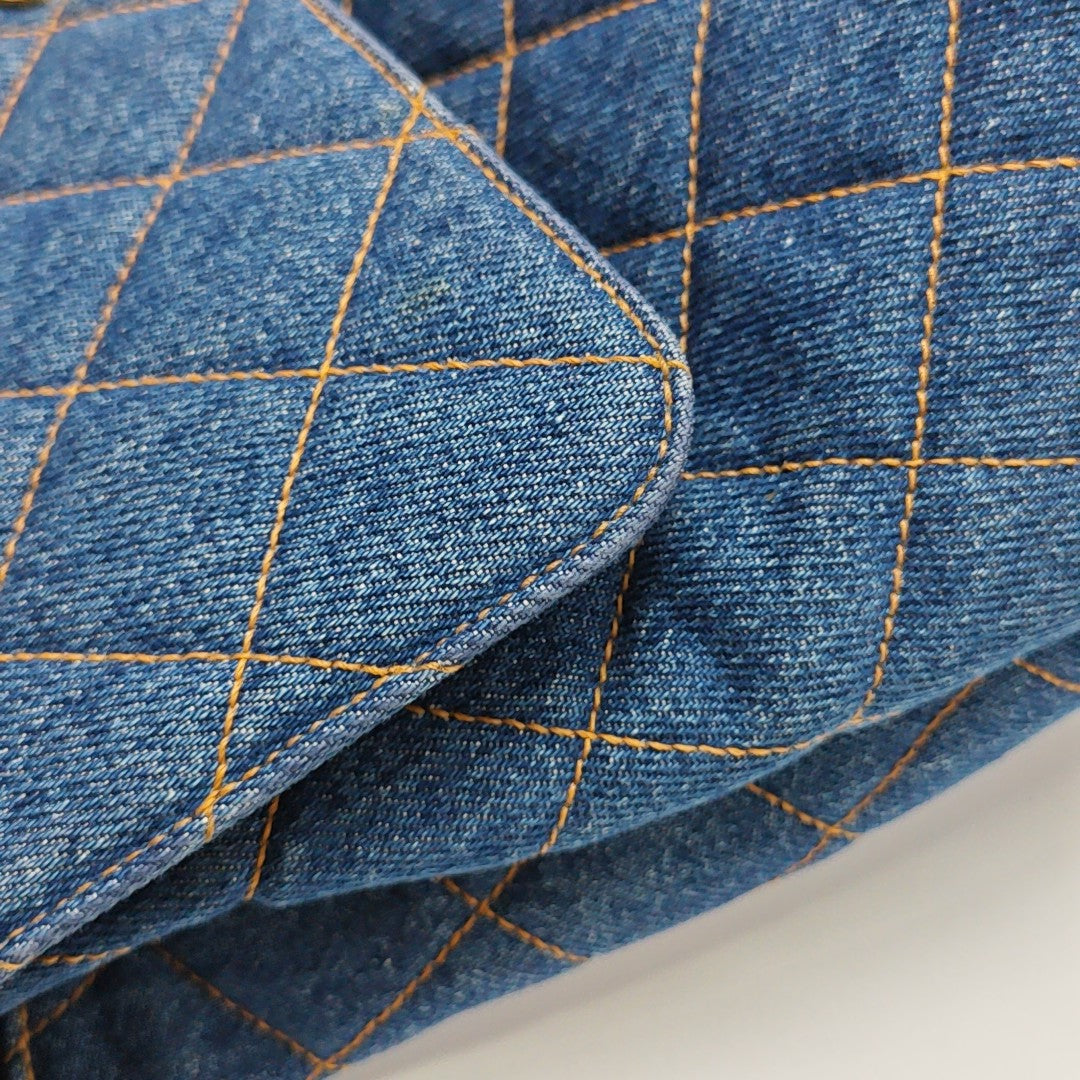 VINTAGE KELLY Quilted Denim Blue