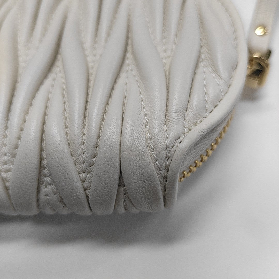 Quilted Lambskin Clutch White