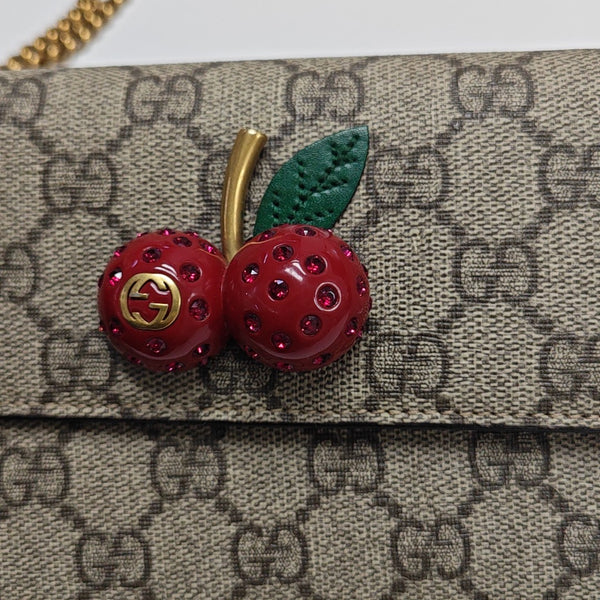 GG Supreme Mini Monogram Coated Canvas Beige
