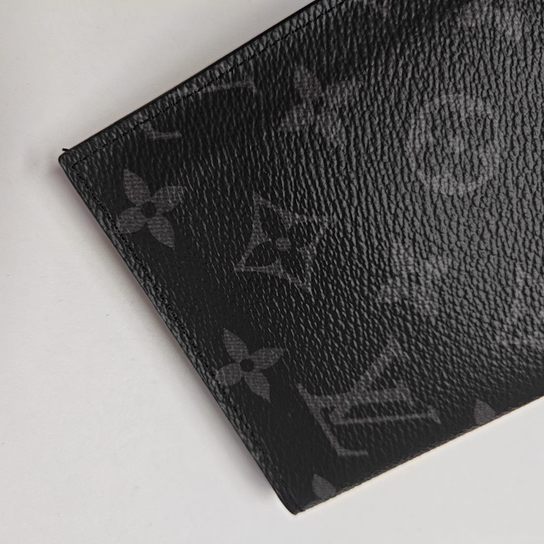 Monogram Coated Canvas Card Holder Gray