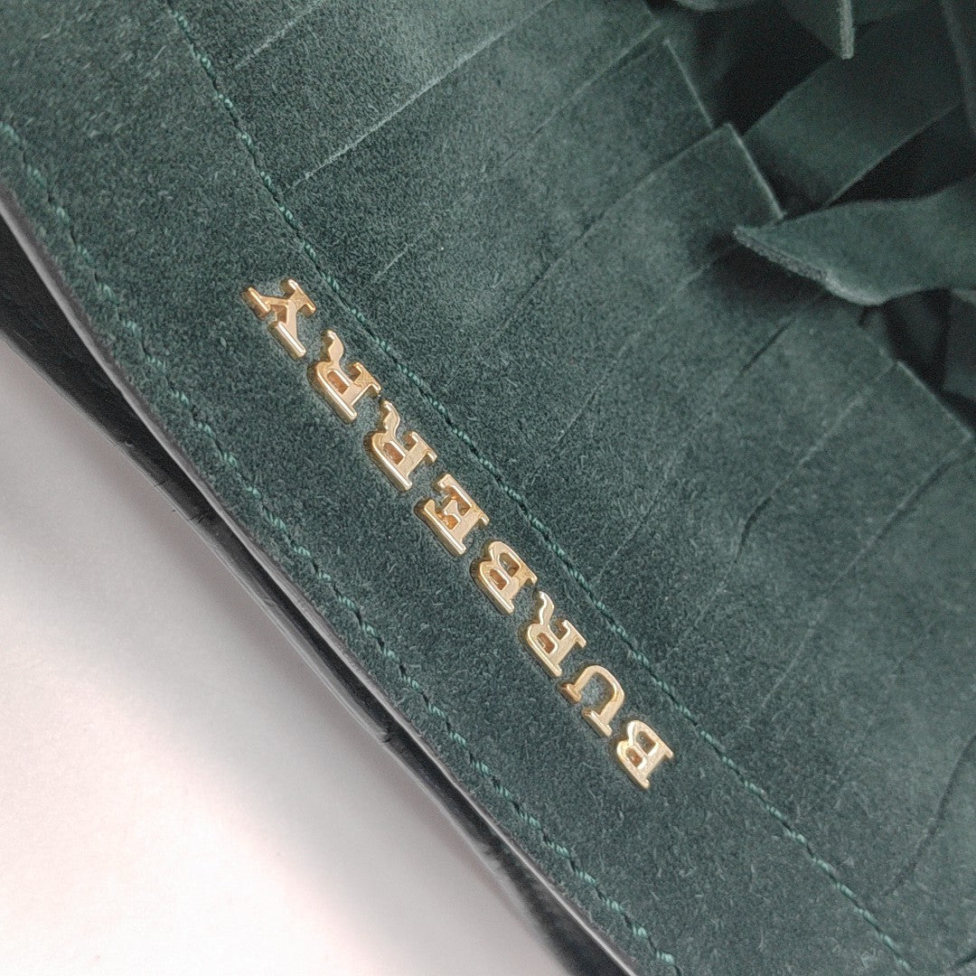 Suede Fringe Mini Suede Green