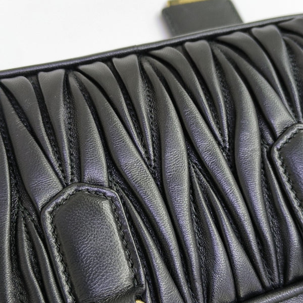 Arcadie Matelassé Small Quilted Lambskin Black