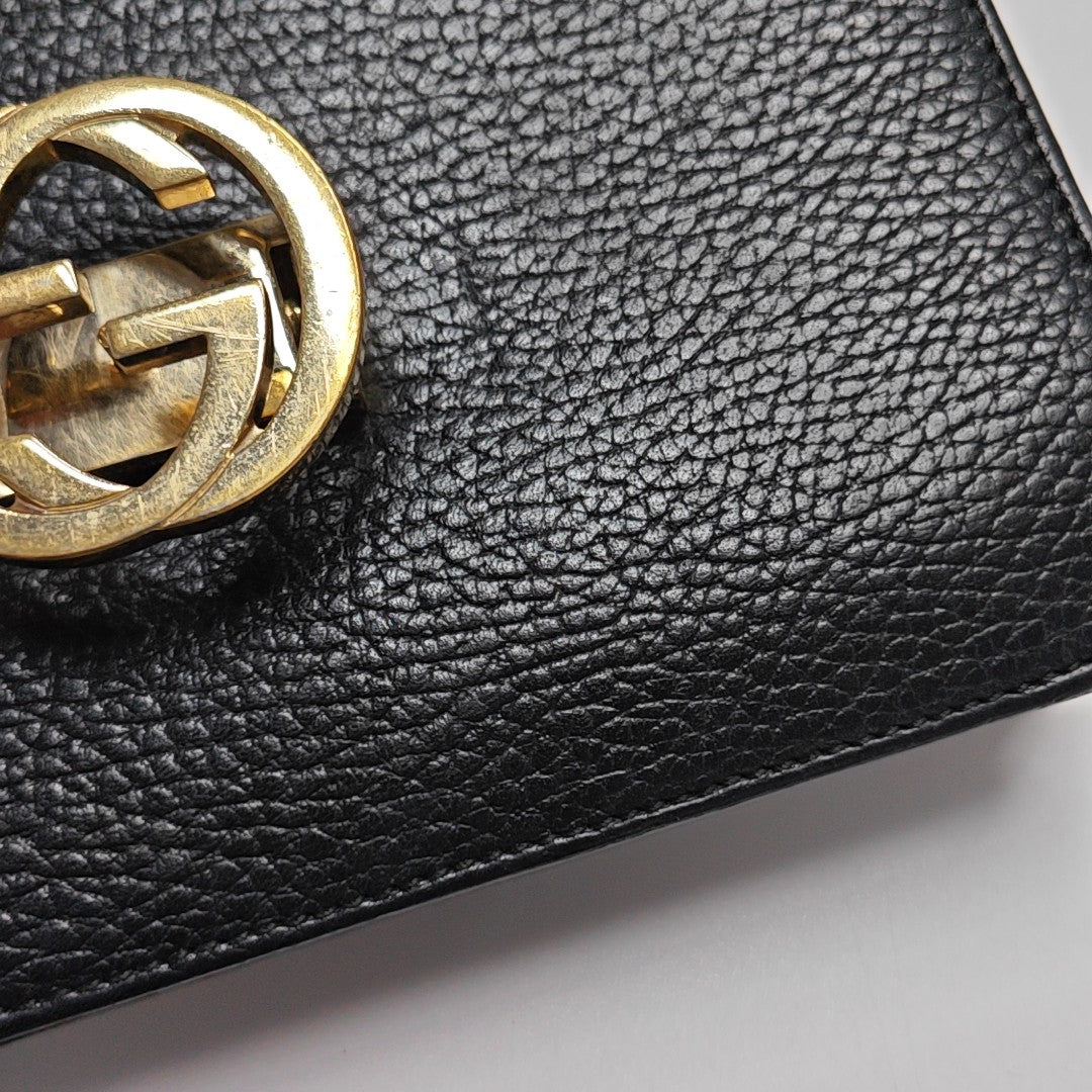 Interlocking G Small Calfskin Black