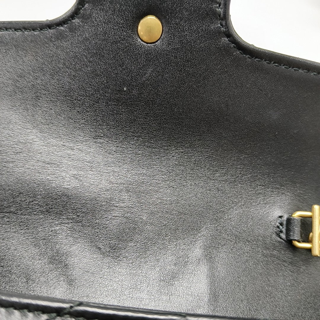 GG Marmont Mini Quilted Calfskin Black