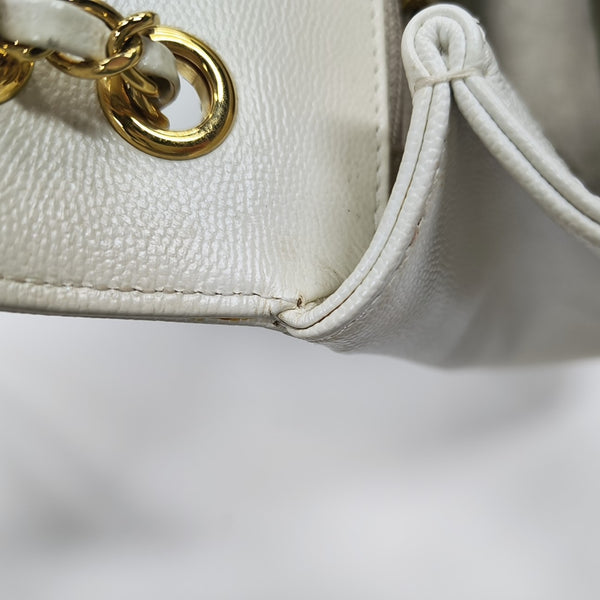 Calfskin Shoulder Bag White