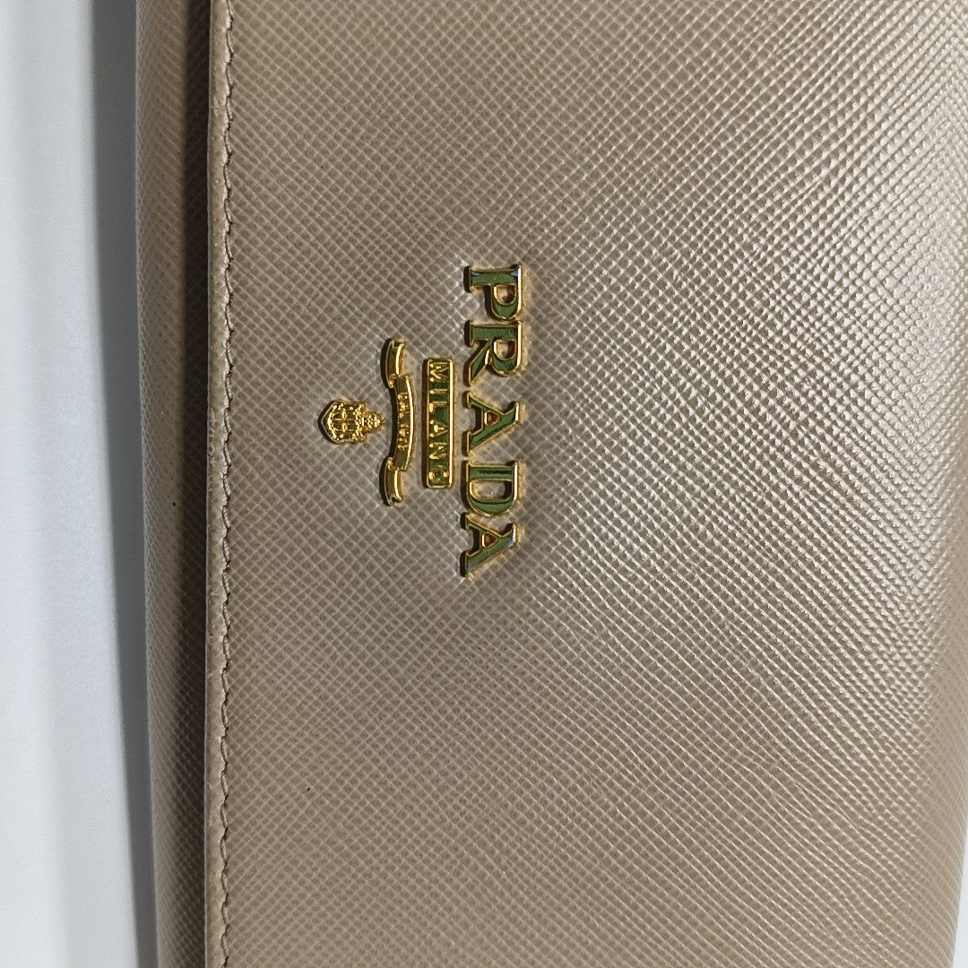 Saffiano Calfskin Wallet Beige