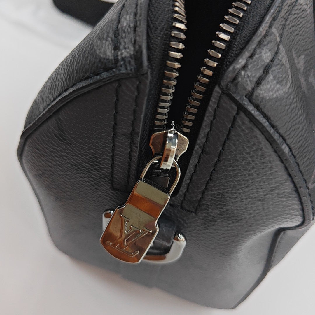 KEEPALL 25 Monogram Coated Canvas Black