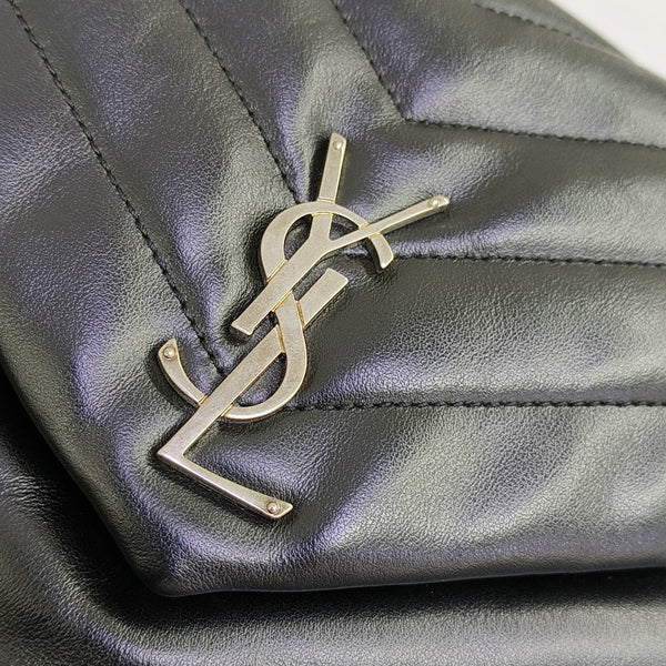 Chevron Calfskin Clutch Black