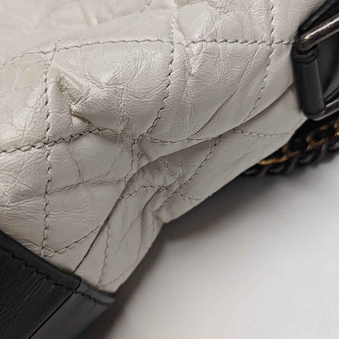 GABRIELLE Medium Quilted Calfskin White