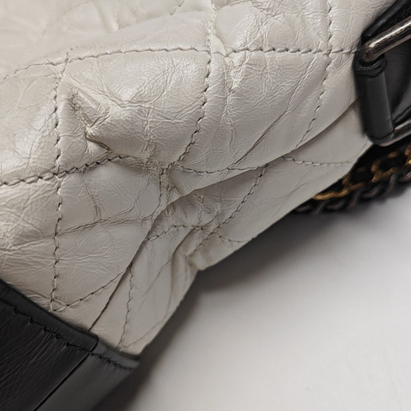 GABRIELLE Medium Quilted Calfskin White