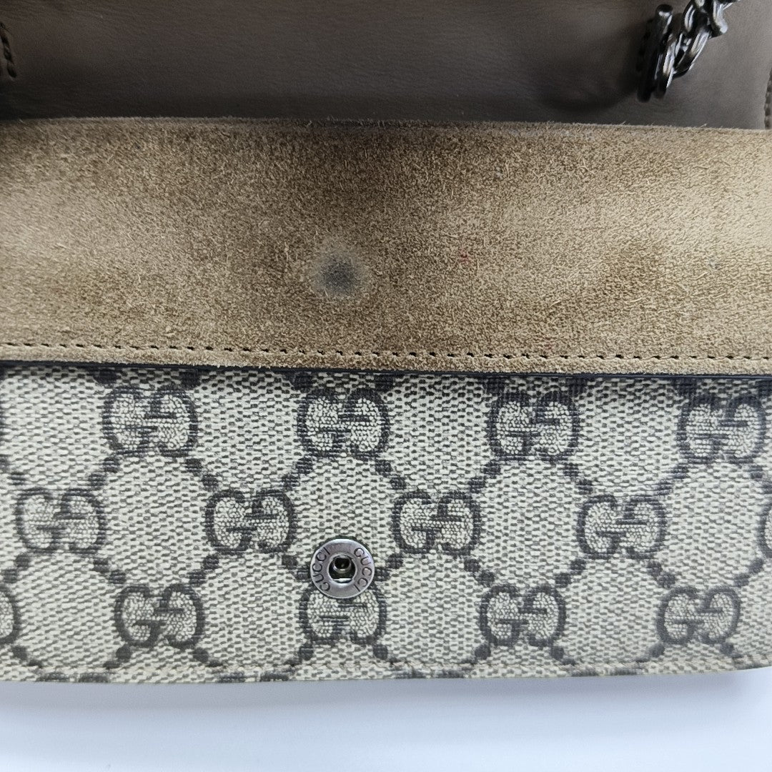 Dionysus Super Mini Monogram Coated Canvas Beige