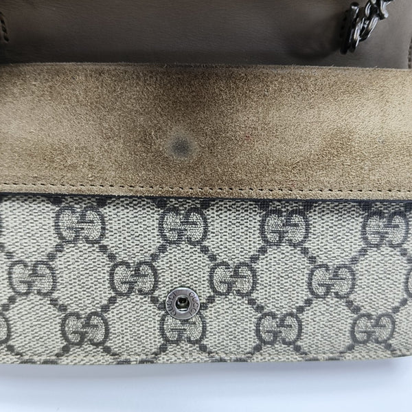 Dionysus Super Mini Monogram Coated Canvas Beige