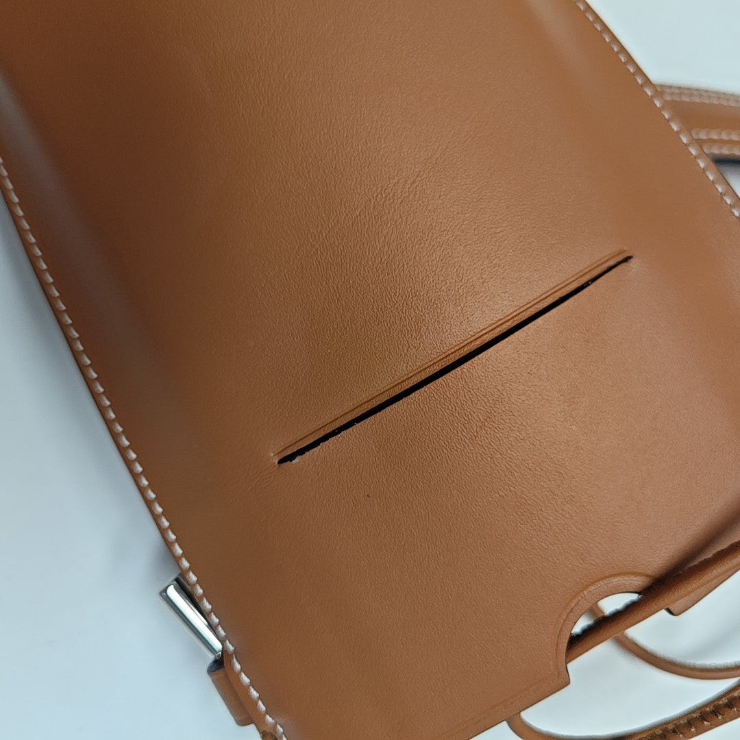Calfskin Shoulder Bag Brown