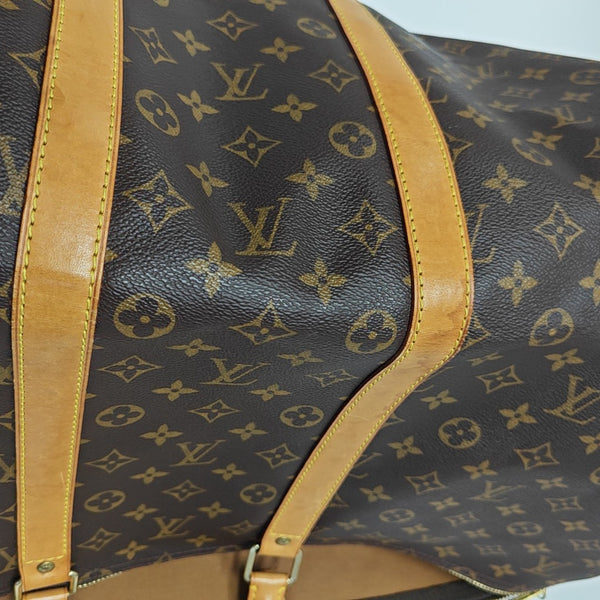 KEEPALL 55 Monogram Coated Canvas Brown