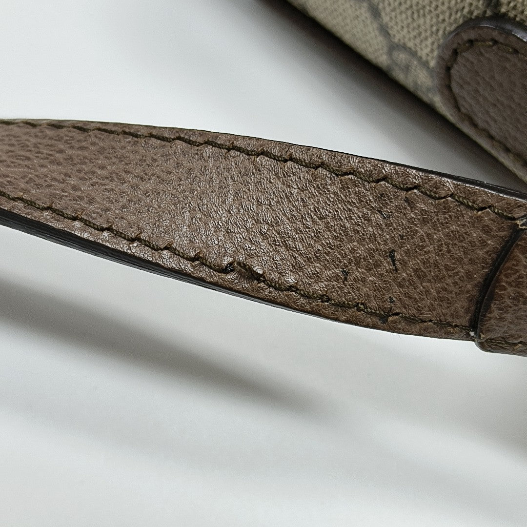 Ophidia Small Monogram Coated Canvas Beige