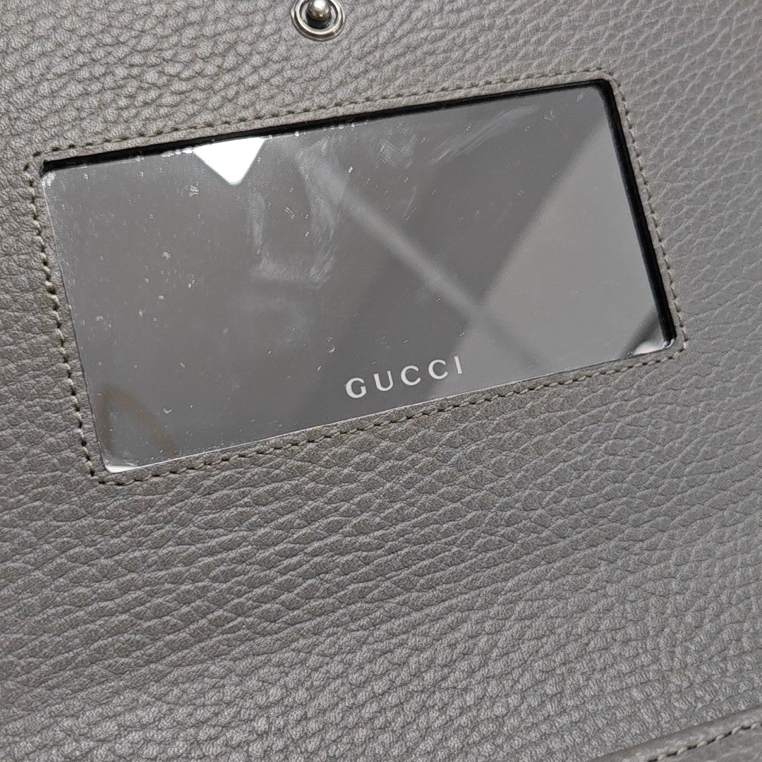 Authenticated pre-owned  GG Marmont Mini Calfskin Gray - Shoulder Bag at Looply