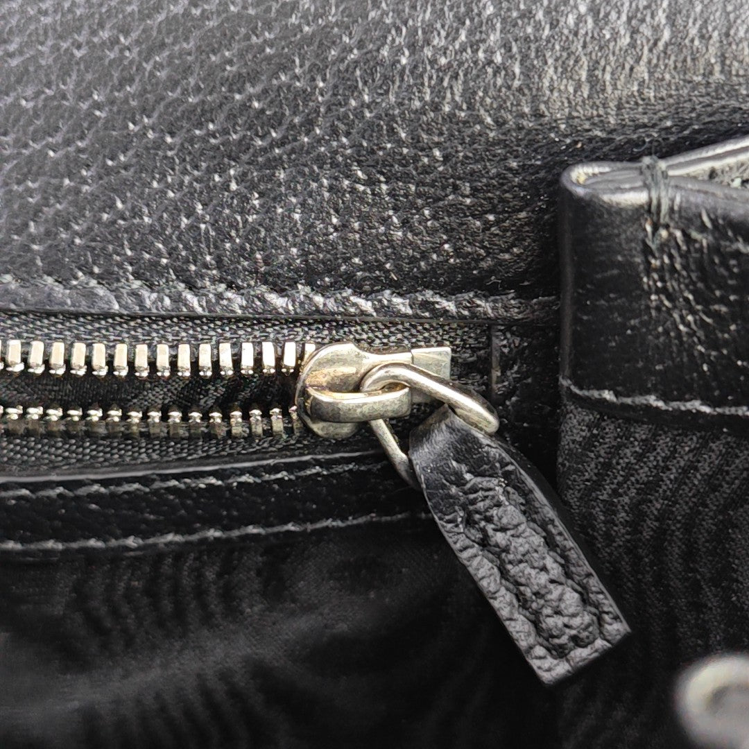 Leather Shoulder Bag Black