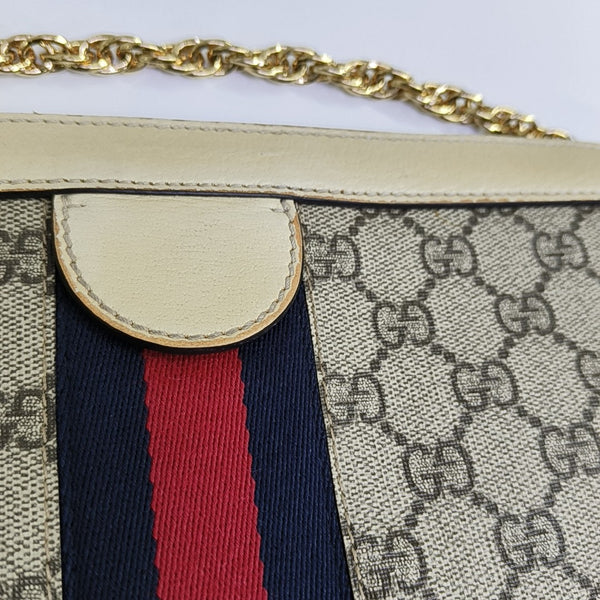 Ophidia Small Monogram Coated Canvas Beige