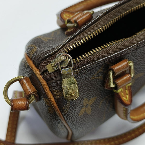SPEEDY Nano Monogram Coated Canvas Brown