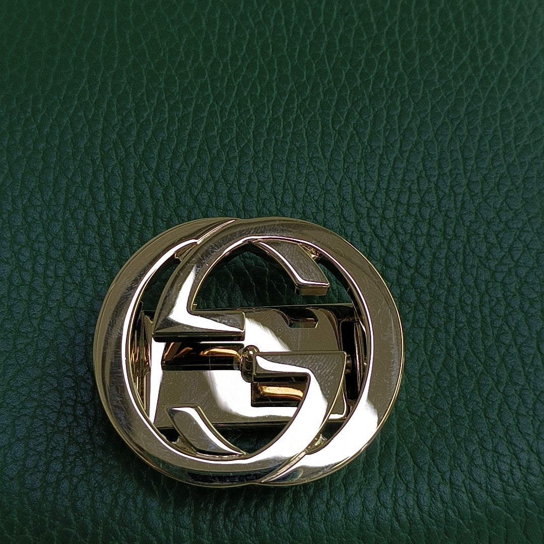 Interlocking G Small Calfskin Green